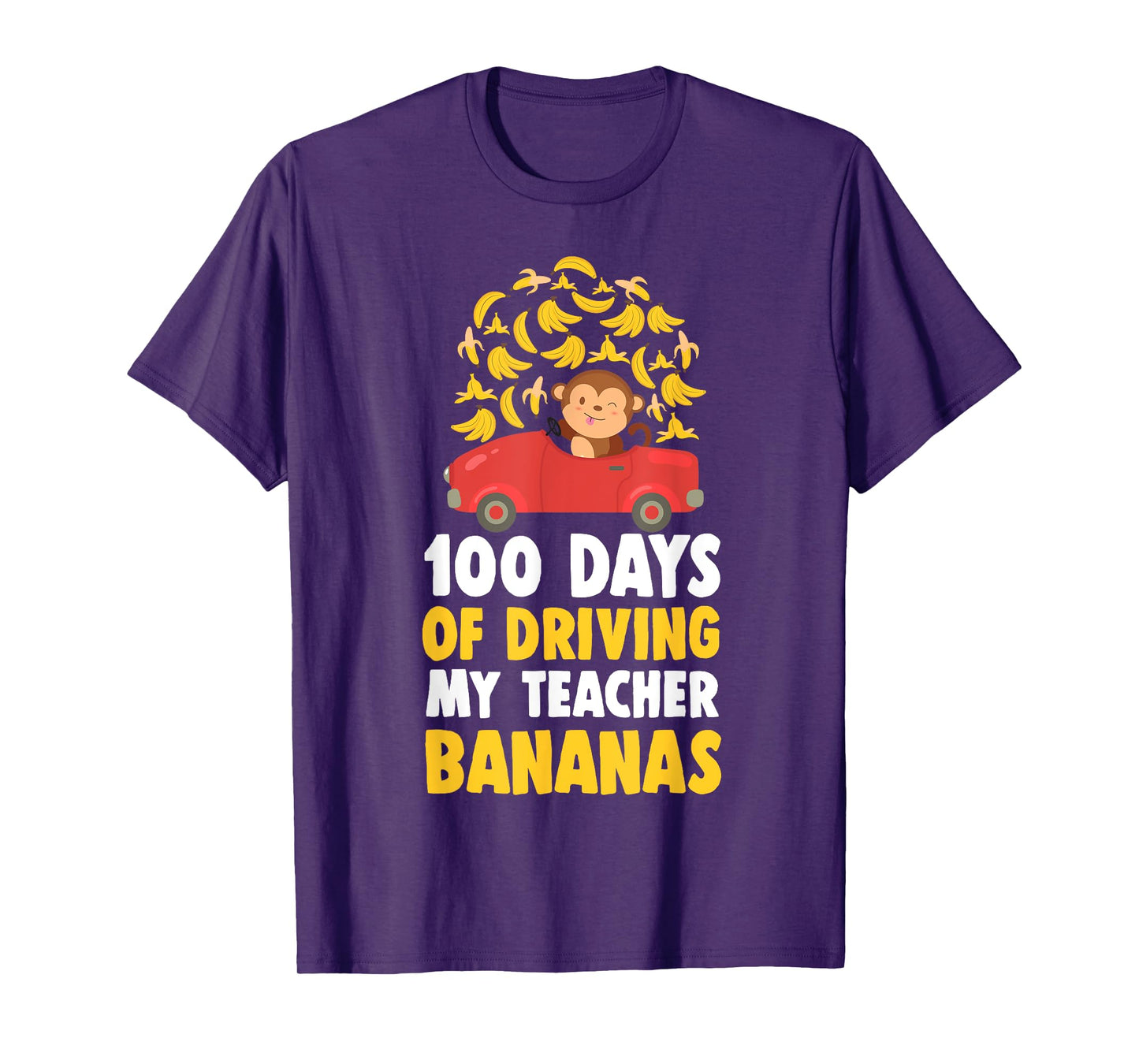 100th Day Of School Teacher Banana Monkey Pun Men Women Girls Kids T-Shirt