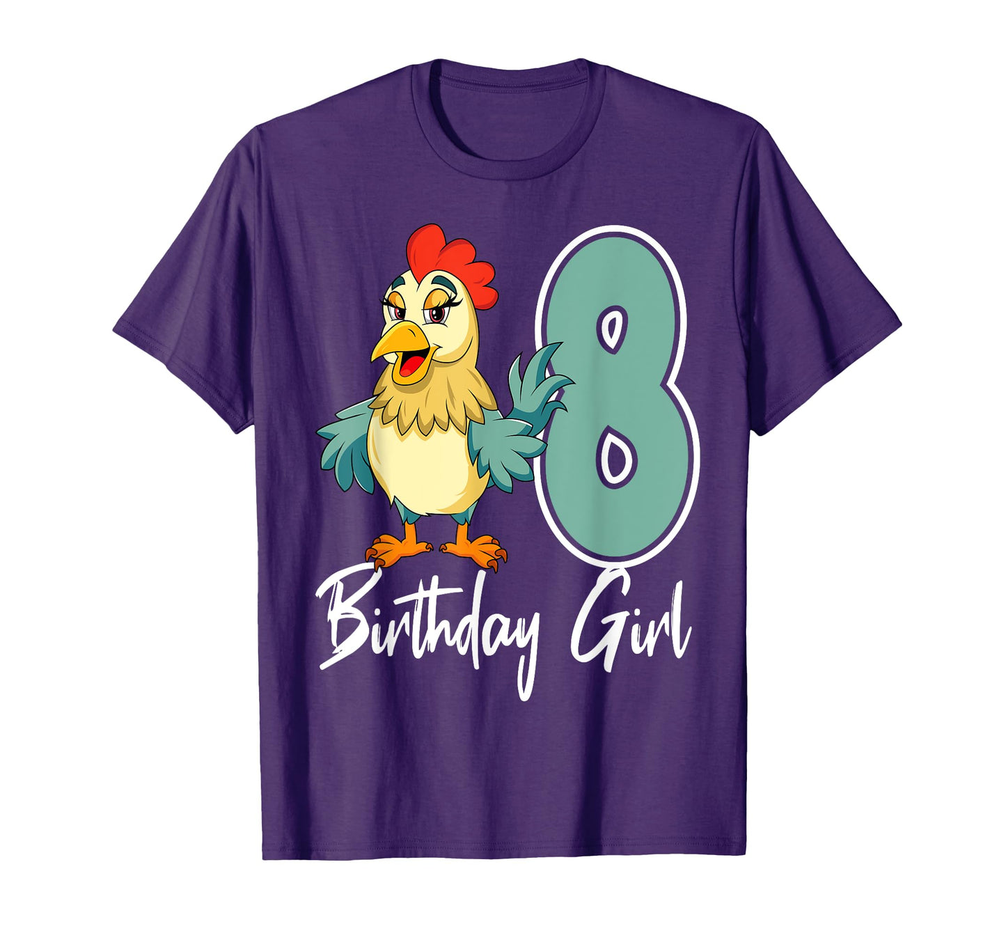Chicken 8th Birthday Girl Barn Farm Party Chick Barnyard T-Shirt