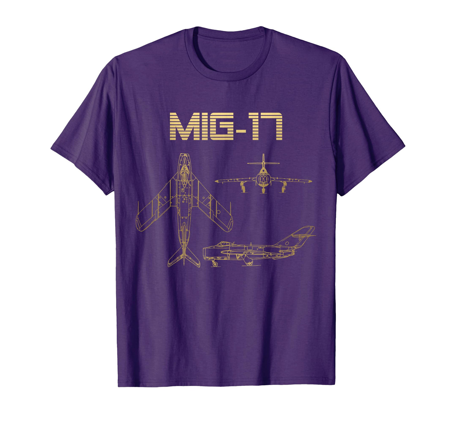 Mig-17 Soviet Plane Warbird Blueprint Schematics Diagram T-Shirt