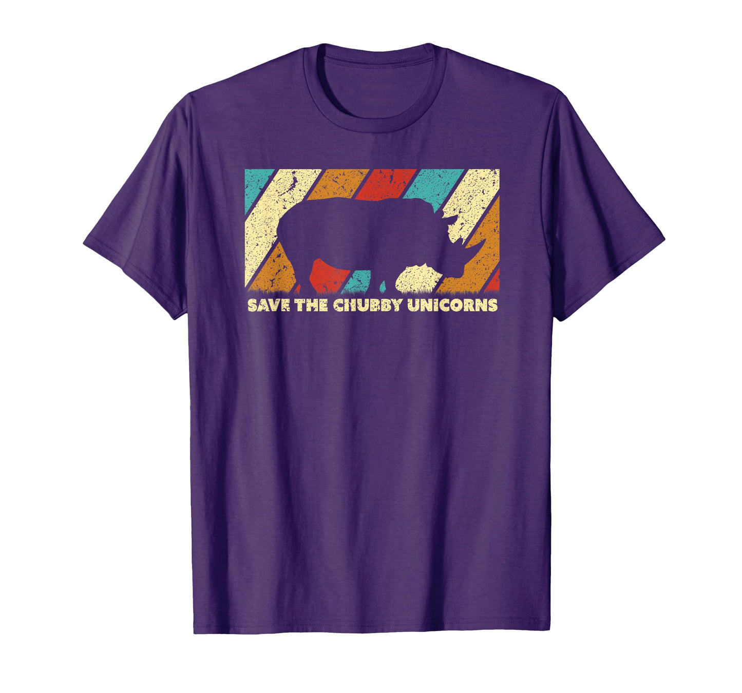 Save The Chubby Unicorns Shirt. Retro Style Rhino T-Shirt