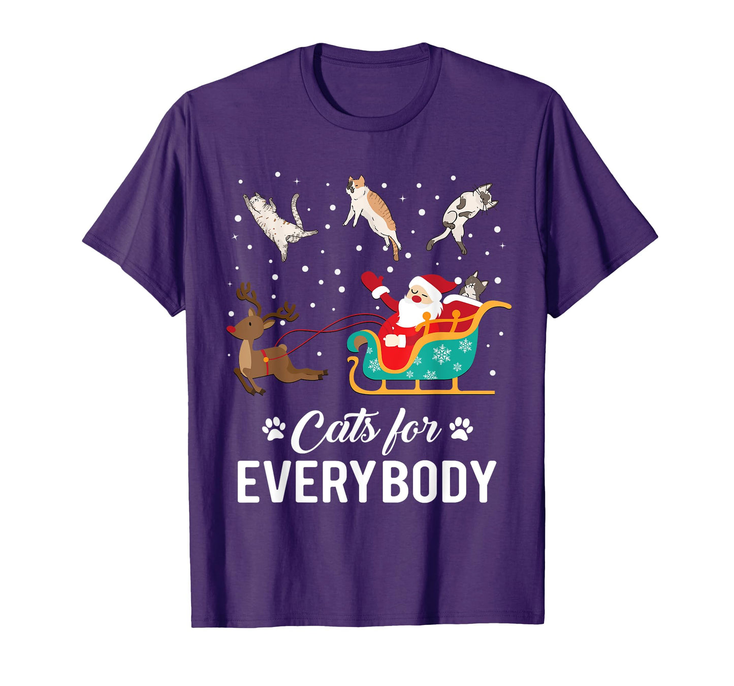 Cats For Everybody Christmas Cat Funny Xmas Santa Men Women T-Shirt