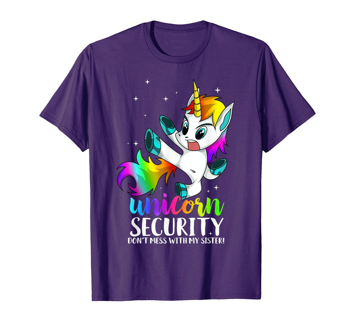 Unicorn Security Dont Mess With My Sister Kung Fu Brother T-Shirt