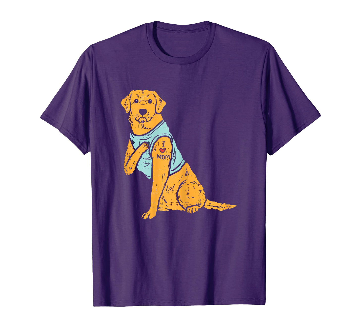 I Love Mom Golden Retriever Labrador Dog Lover Women Gift T-Shirt