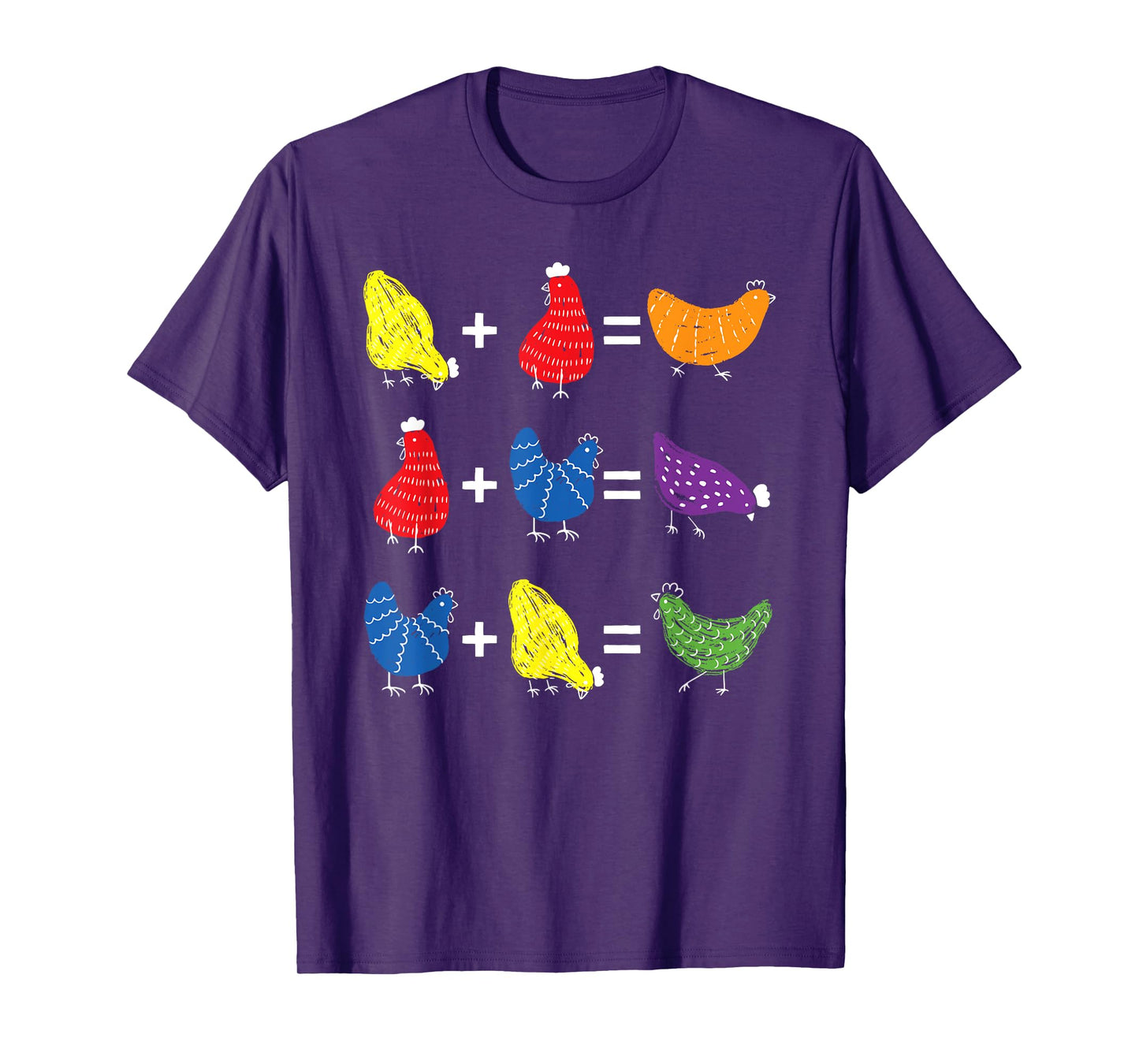 Chicken Themed Color Theory Educational Art Teacher Artist T-Shirt