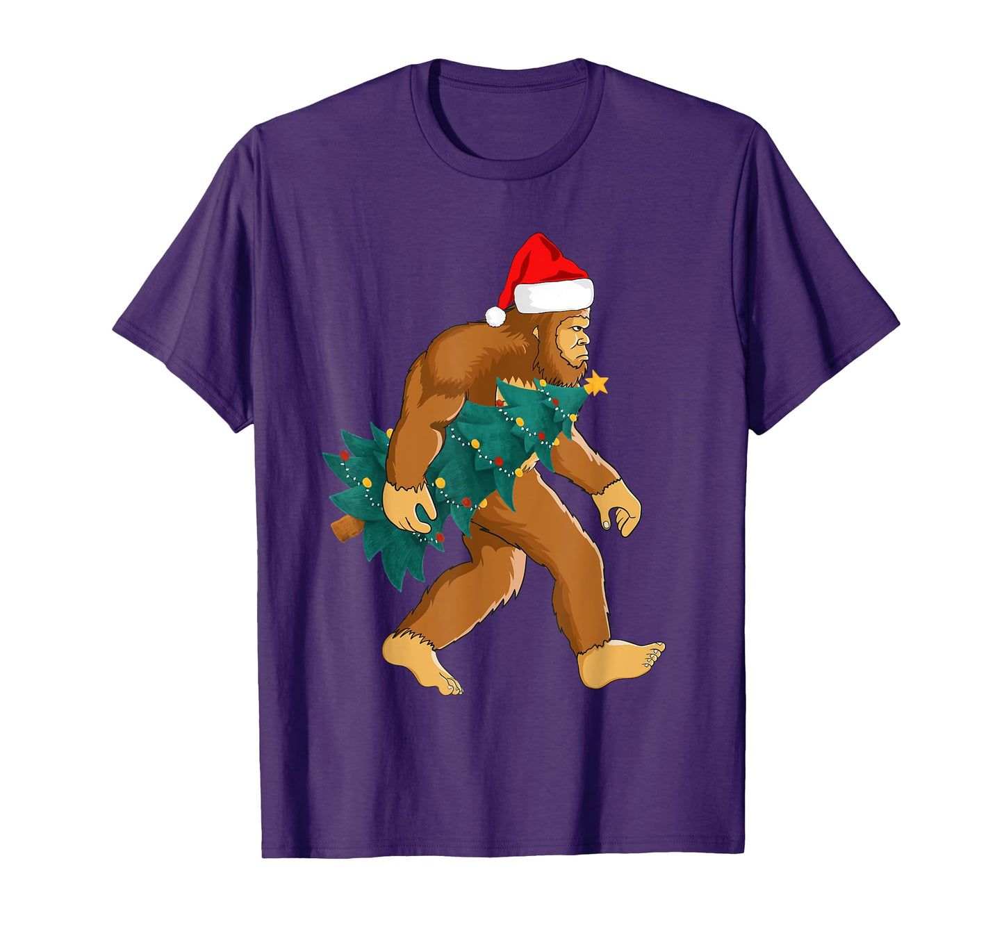 Funny Bigfoot Design, Sasquatch Hiking Trip Christmas Tree T-Shirt