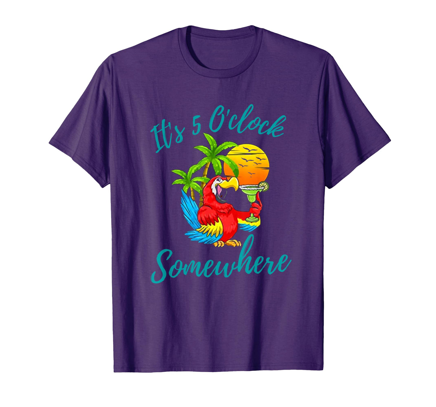 It Is 5 O'clock Somewhere Drinking Parrot T-Shirt