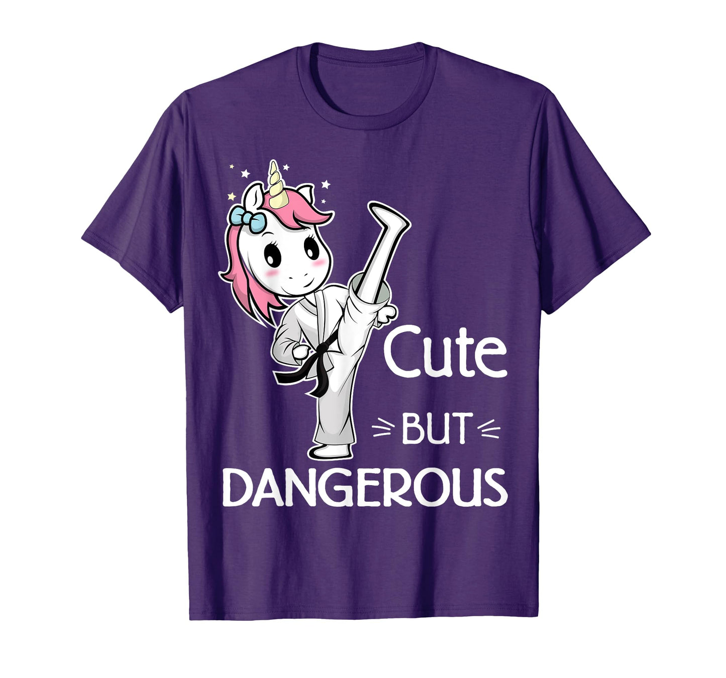 Cute but Dangerous Karate Taekwondo Unicorn Karate Girl T-Shirt