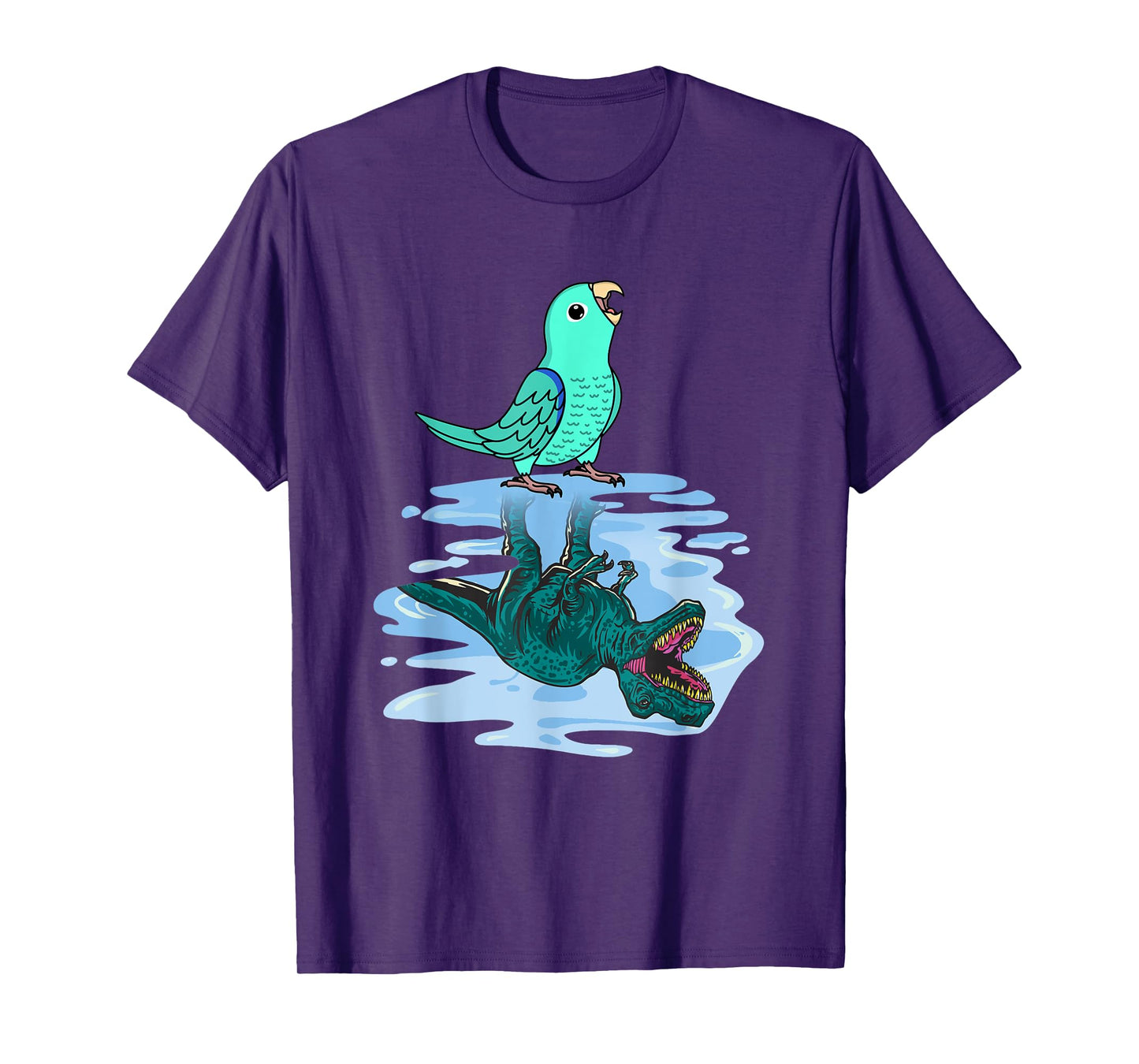 Parrot & T Rex Reflection I Turquoise Parrotlet T-Shirt