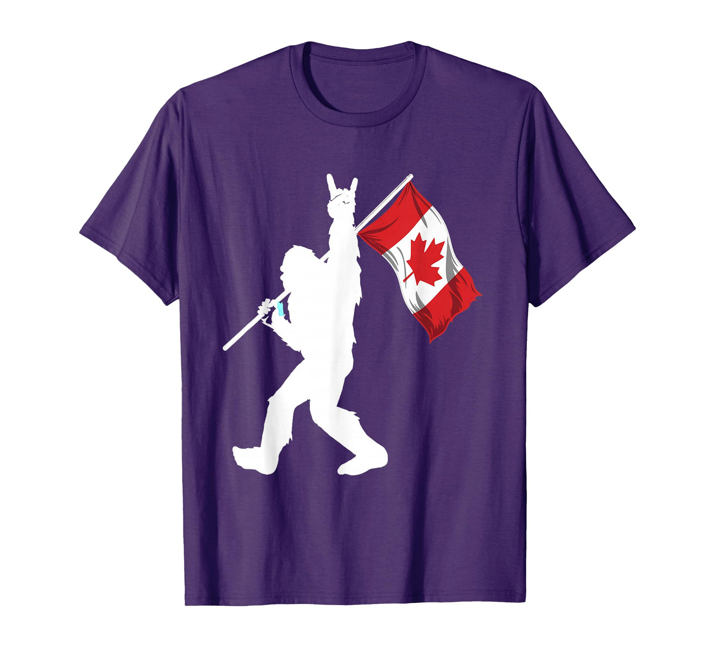 Vintage Canadian Flag BigFoot Rock'N Roll Funny Canada Day T-Shirt