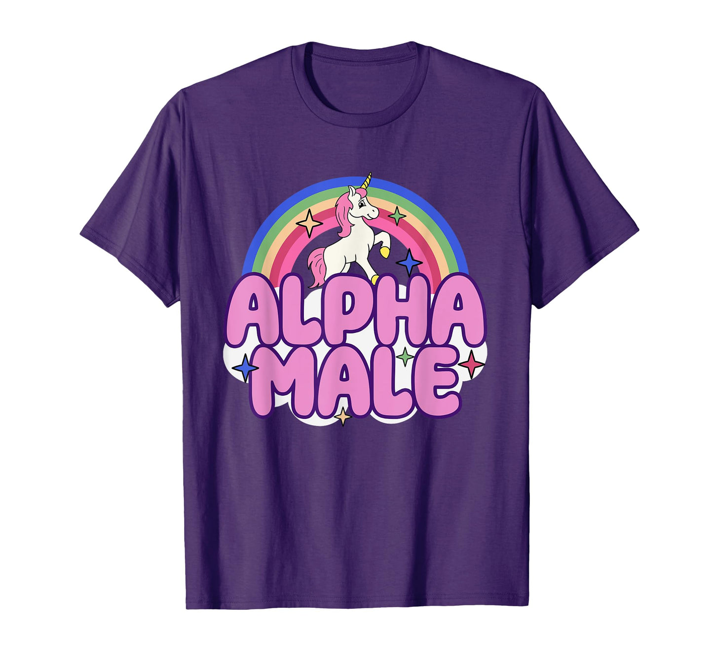 Alpha Male Unicorn Funny Sarcastic Ironic Weird Y2K Humor T-Shirt