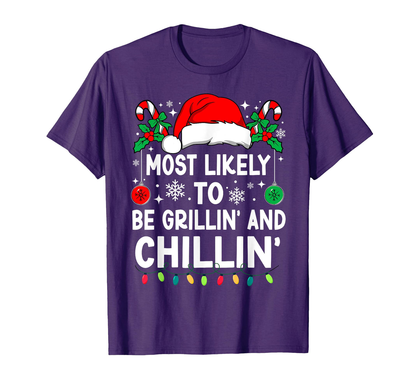 Most Likely To Be Grillin' And Chillin' Christmas Matching T-Shirt