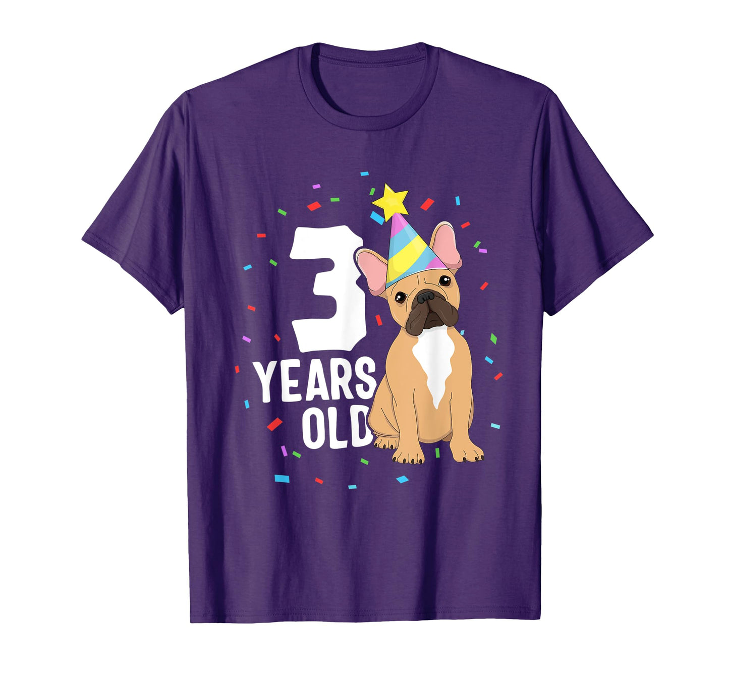 3 Years Old Birthday Outfit French Bulldog Dog Party 3rd T-Shirt for Men Women Kids