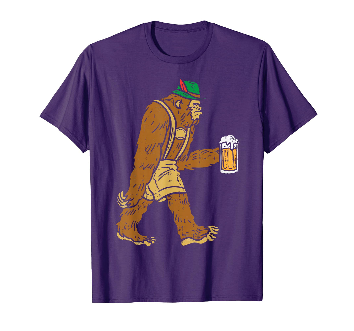 German Bigfoot Sasquatch Beer Lederhose Funny Oktoberfest T-Shirt