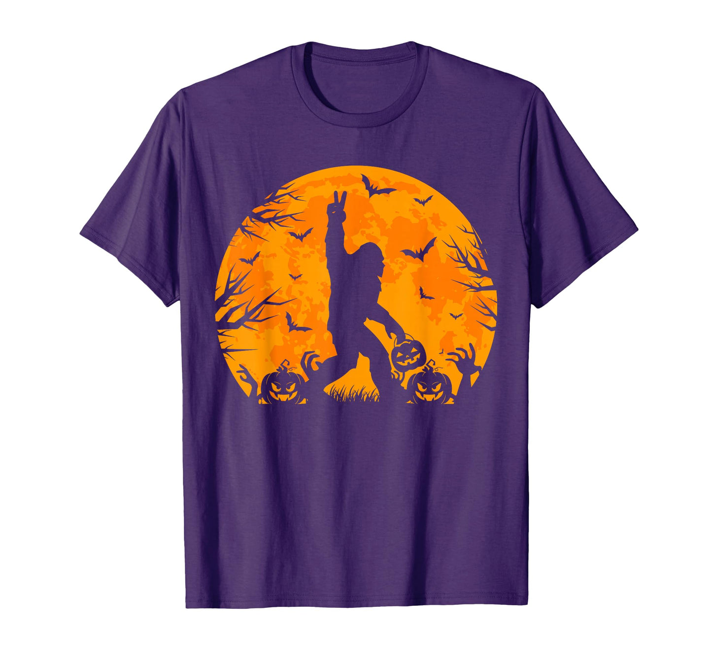 Spooky Halloween Bigfoot Pumpkin Funny Halloween Sasquatch T-Shirt