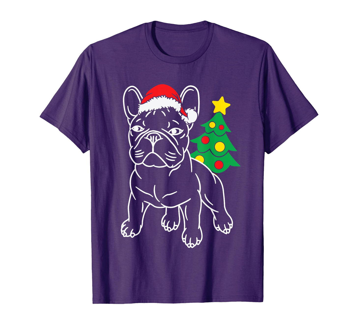 Funny French Bulldog Dog Puppy Christmas Tree Xmas Pajama Men Women Kids T-Shirt
