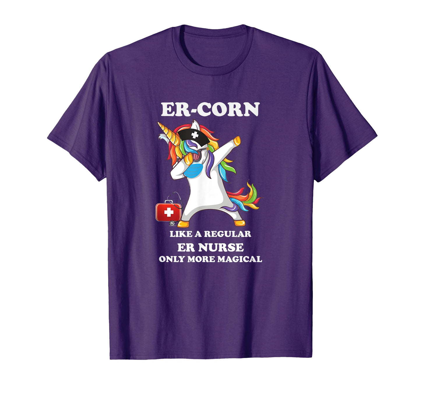 Dabbing Unicorn Nursicon ED ER Emergency Room Nurse RN T-Shirt