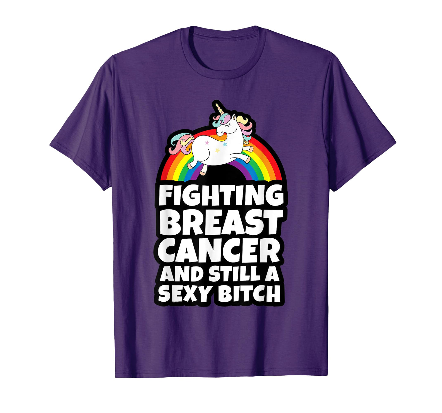 Fighting Breast Cancer Sexy Bitch Gay Pride Unicorn T-Shirt
