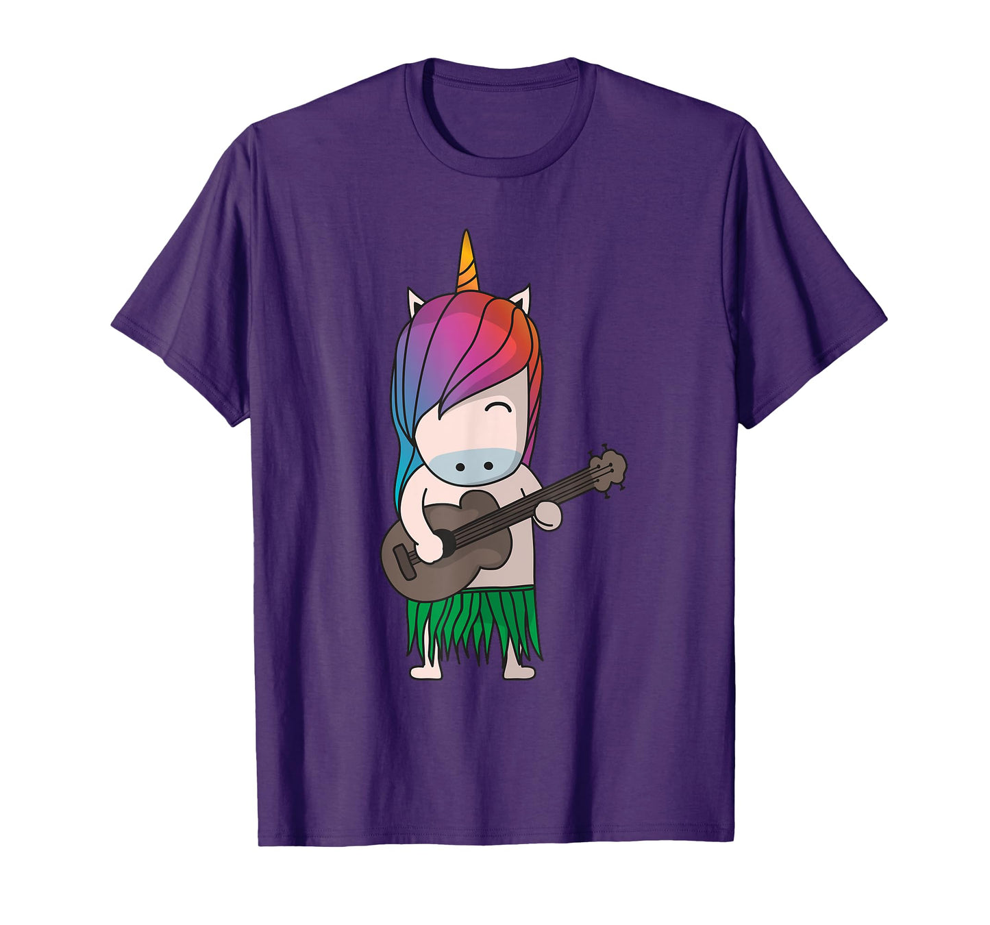 Unicorn Ukulele Luau Cute Funny Hawaii Music T-Shirt