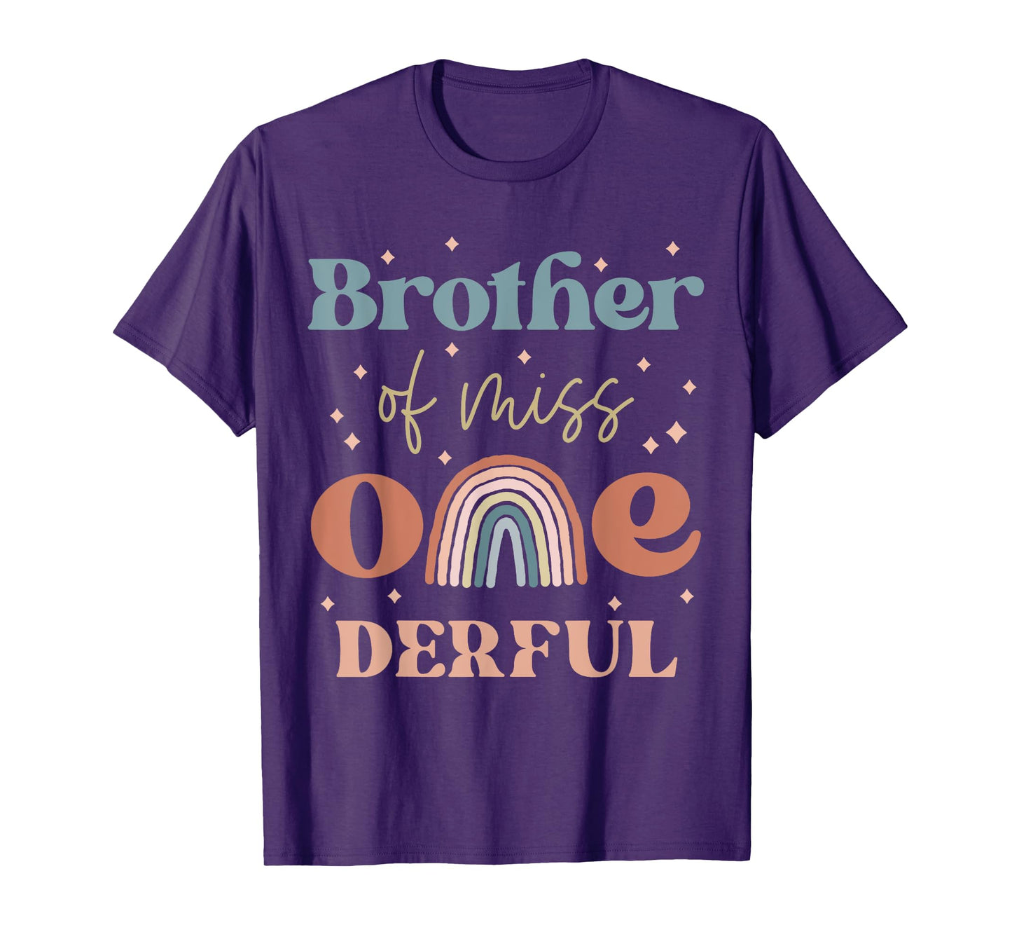 Brother Miss Onederful Boho Rainbow Daughter First Birthday T-Shirt