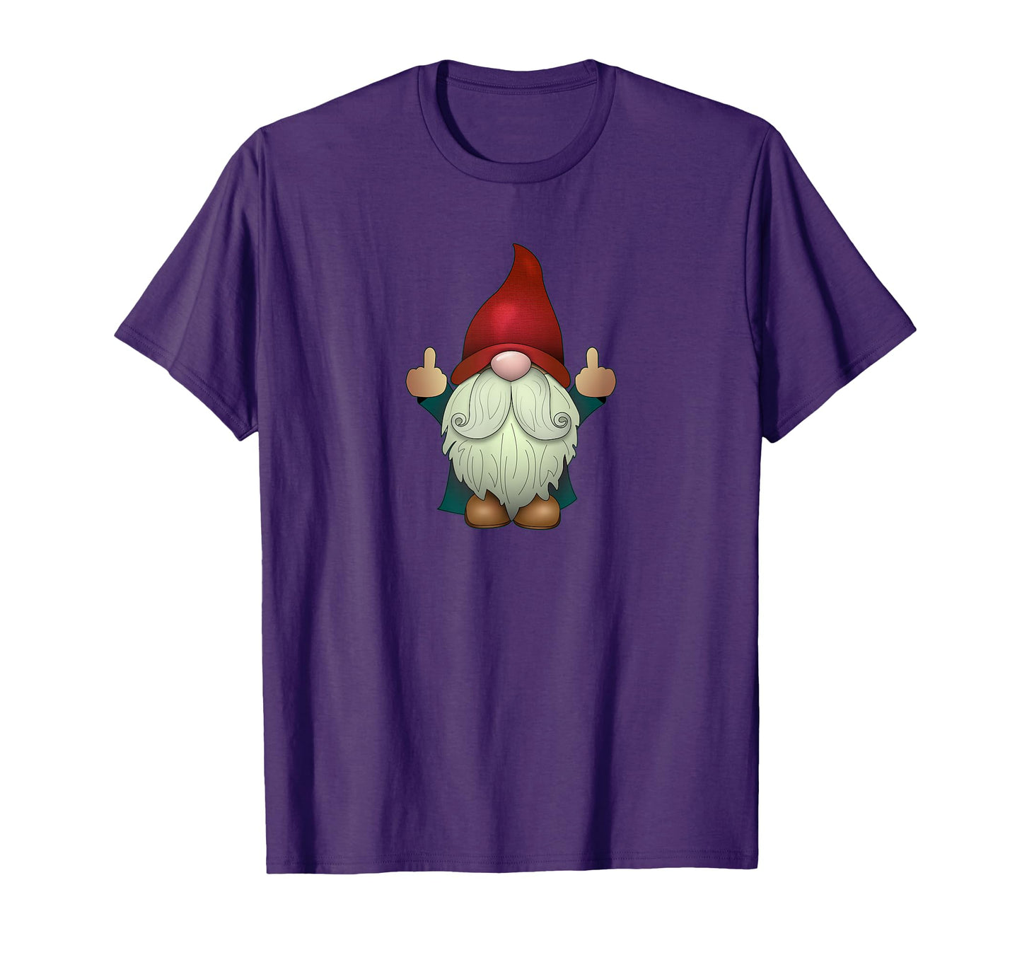 Sarcastic Middle Finger (Men & Women) Funny Garden Gnome T-Shirt