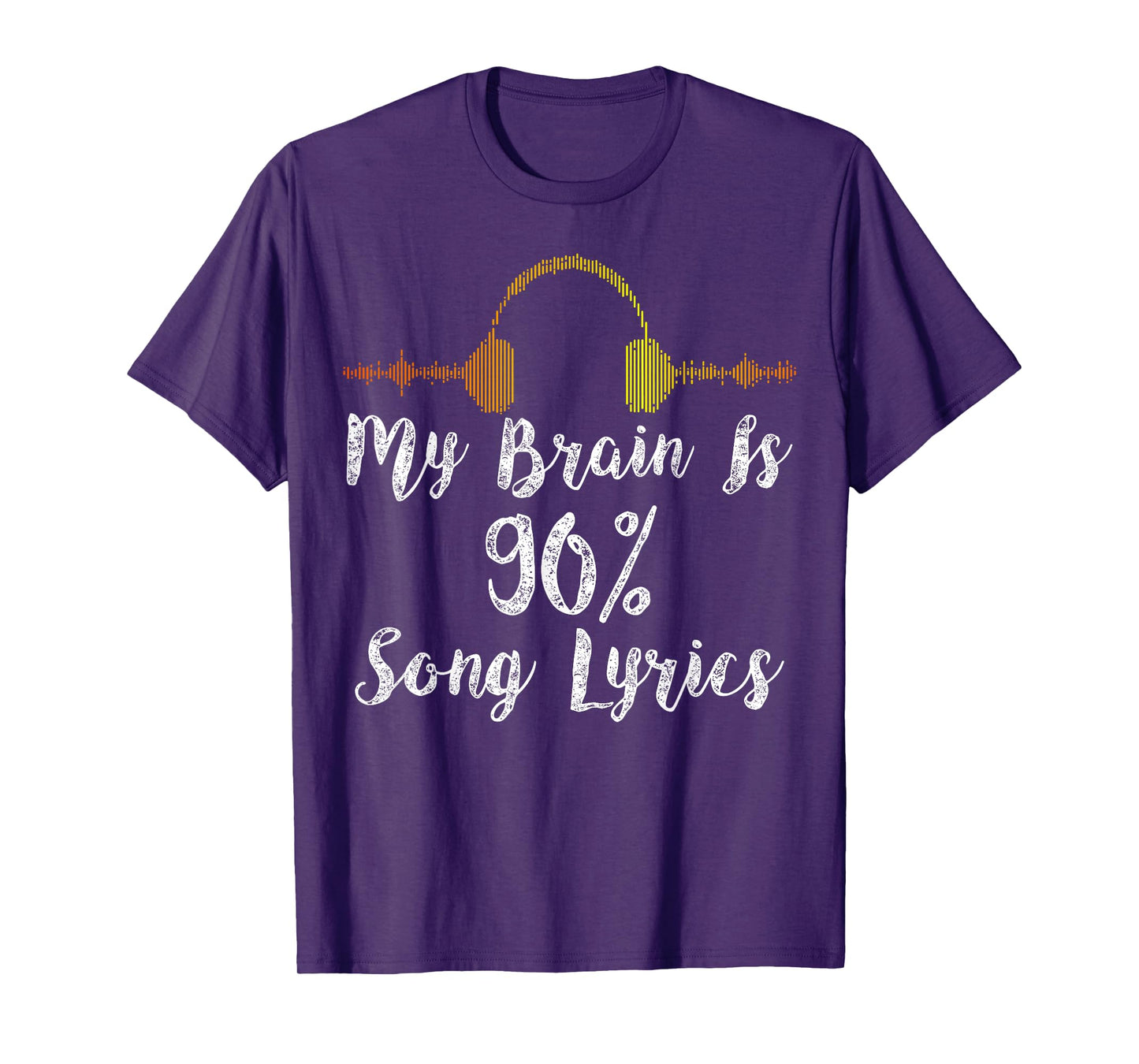 My Brain is 90% Song Lyrics Vintage Headphone T-Shirt