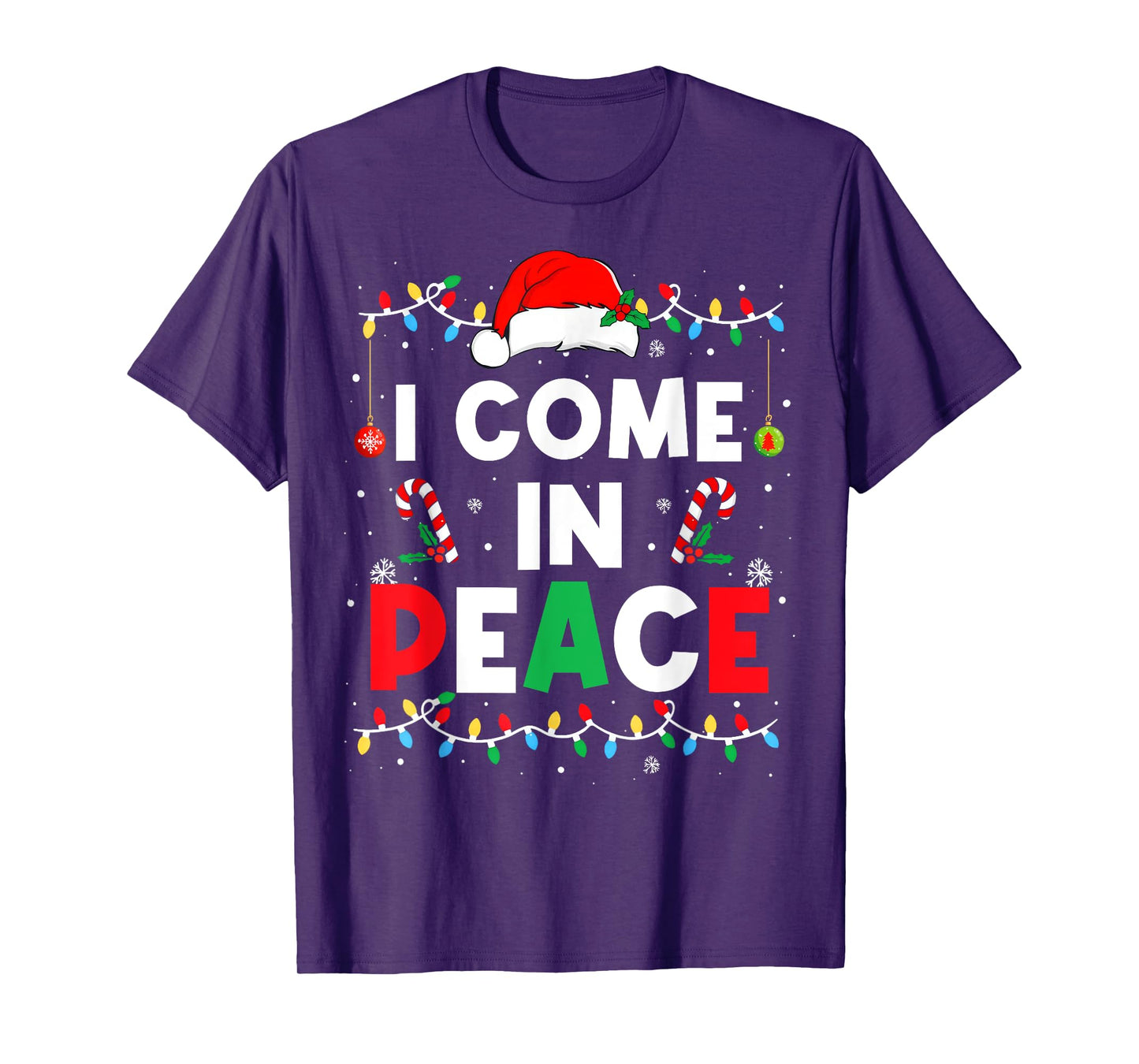 I Come In Peace I'm Peace Funny Matching Couple Christmas T-Shirt