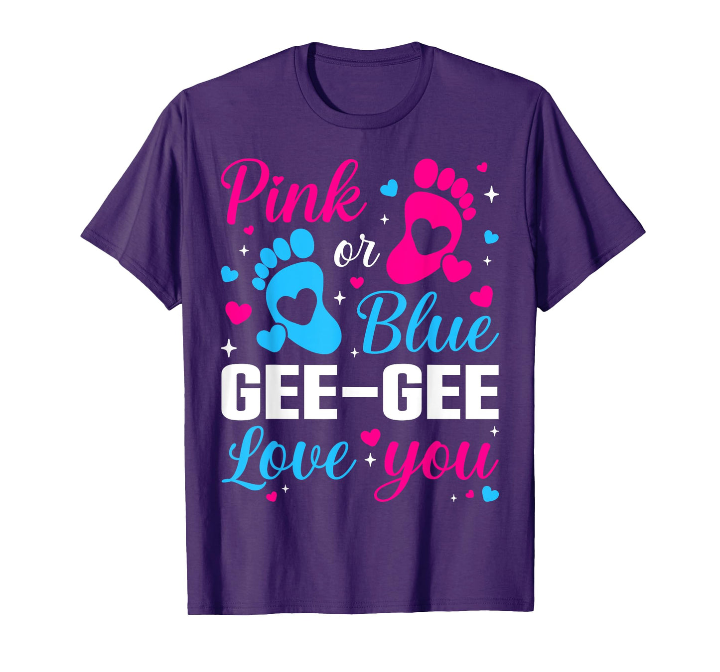 Gender Reveal Pink or Blue Gee-Gee Loves you Family T-Shirt