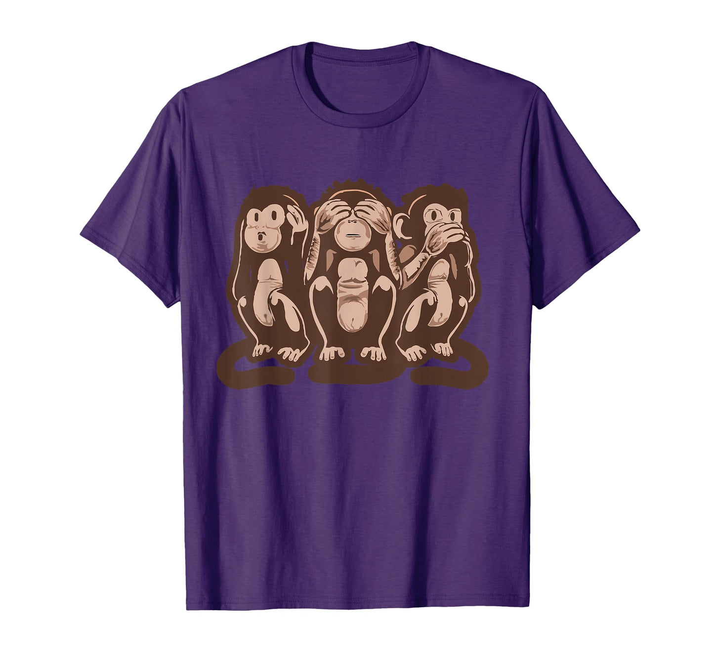 Three Wise Monkeys Speak Hear & See No Evil T-Shirt