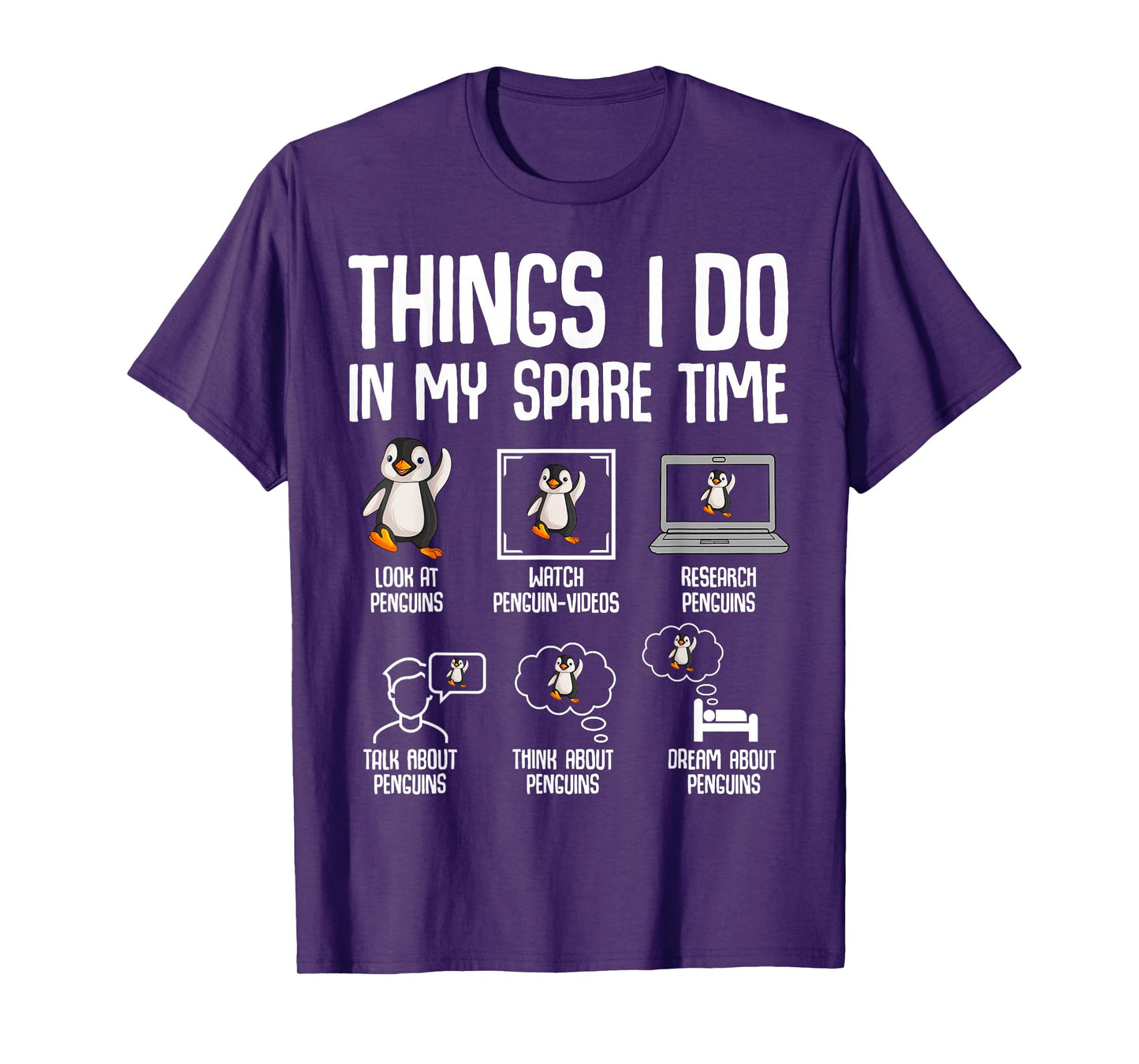 Penguin Things I Do In My Spare Time Women Kids Boys Girls T-Shirt