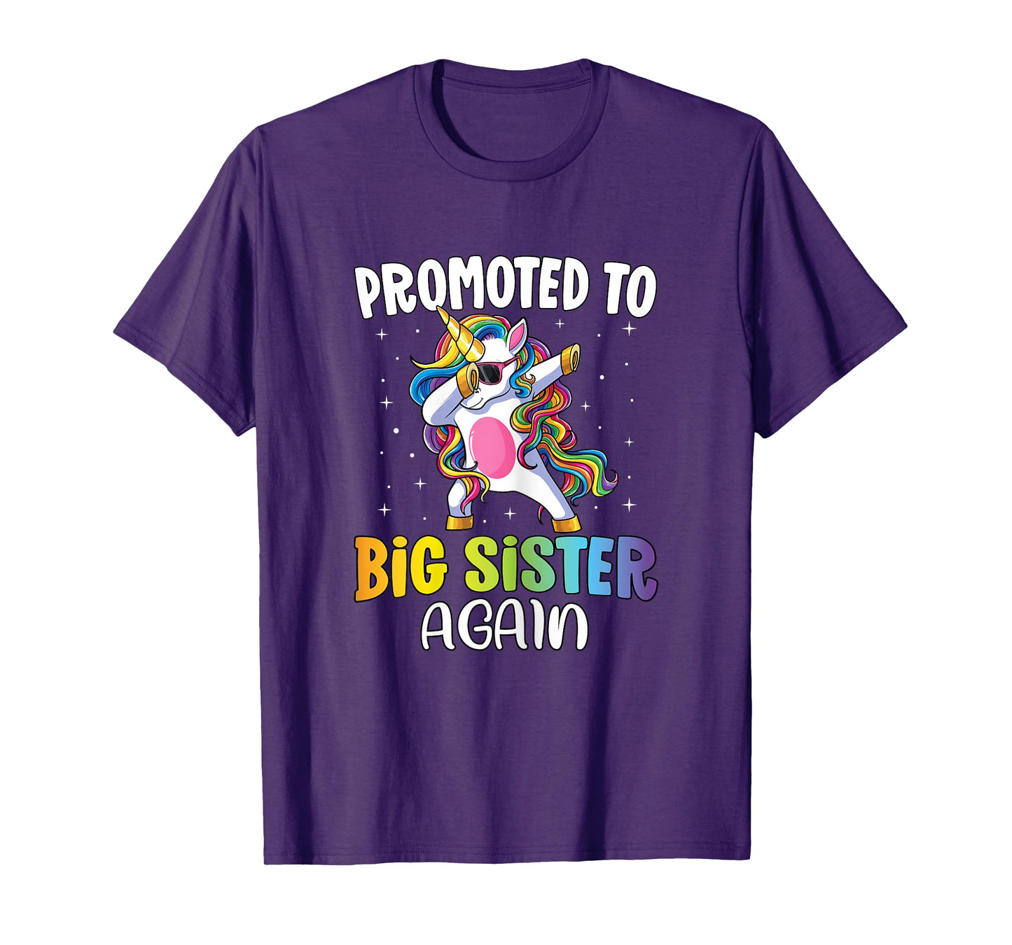 Promoted to Big Sister Again Shirt Girls Sister Unicorn T-Shirt