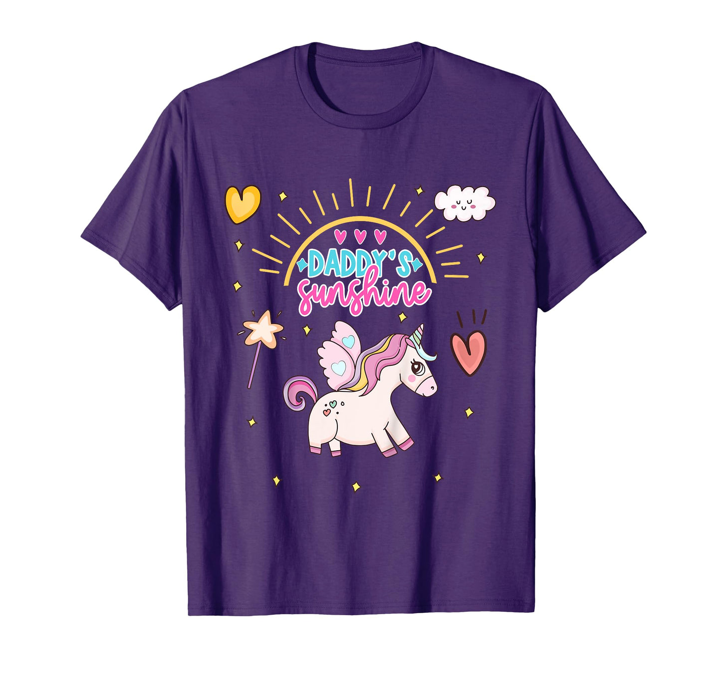 Unicorn with Wings Daddy's Sunshine Daddy's Favorite T-Shirt