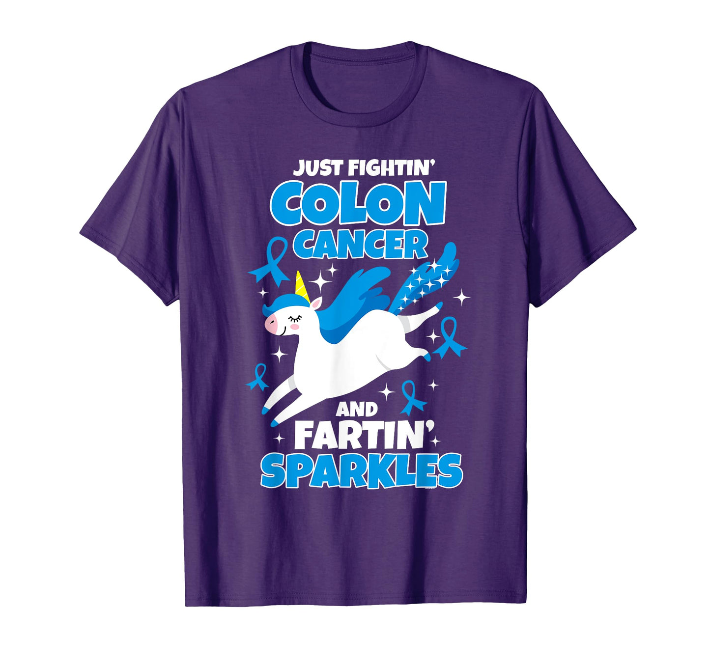Colon Cancer Funny Unicorn Farting Sparkles T-Shirt