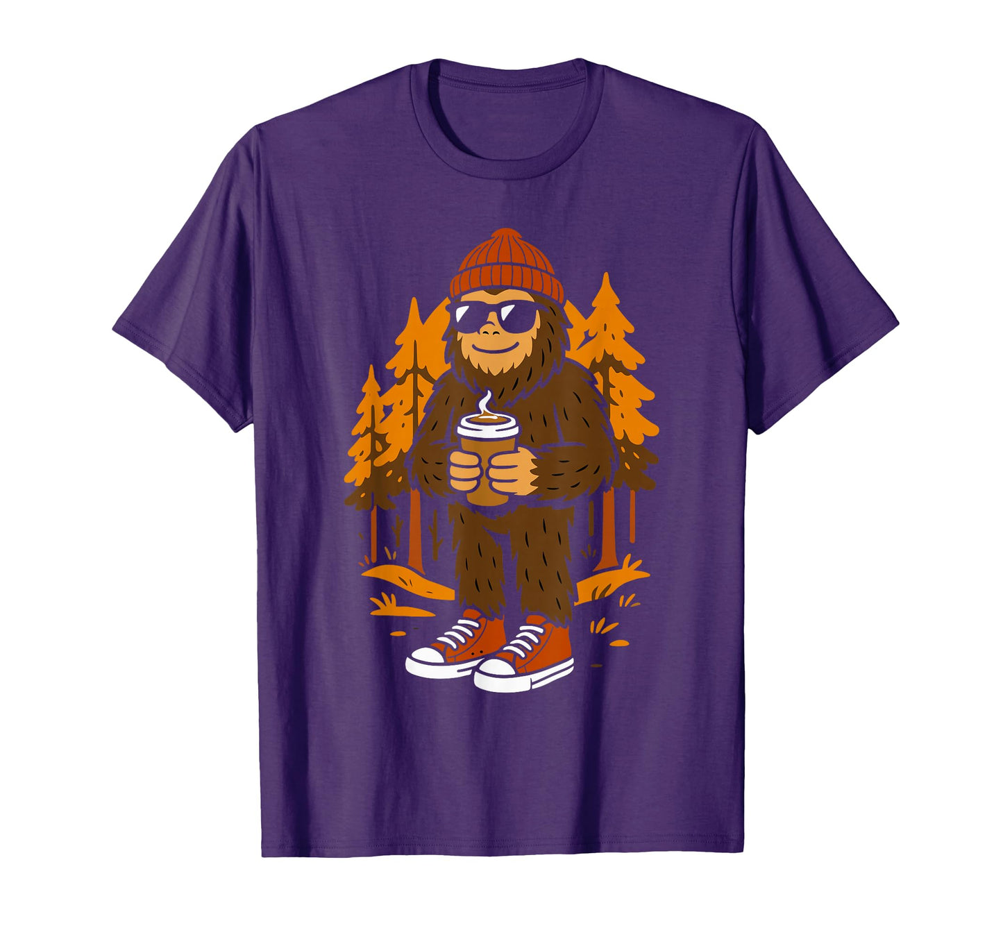 Bigfoot Sasquatch Hipster Men Women Kids Funny Halloween T-Shirt