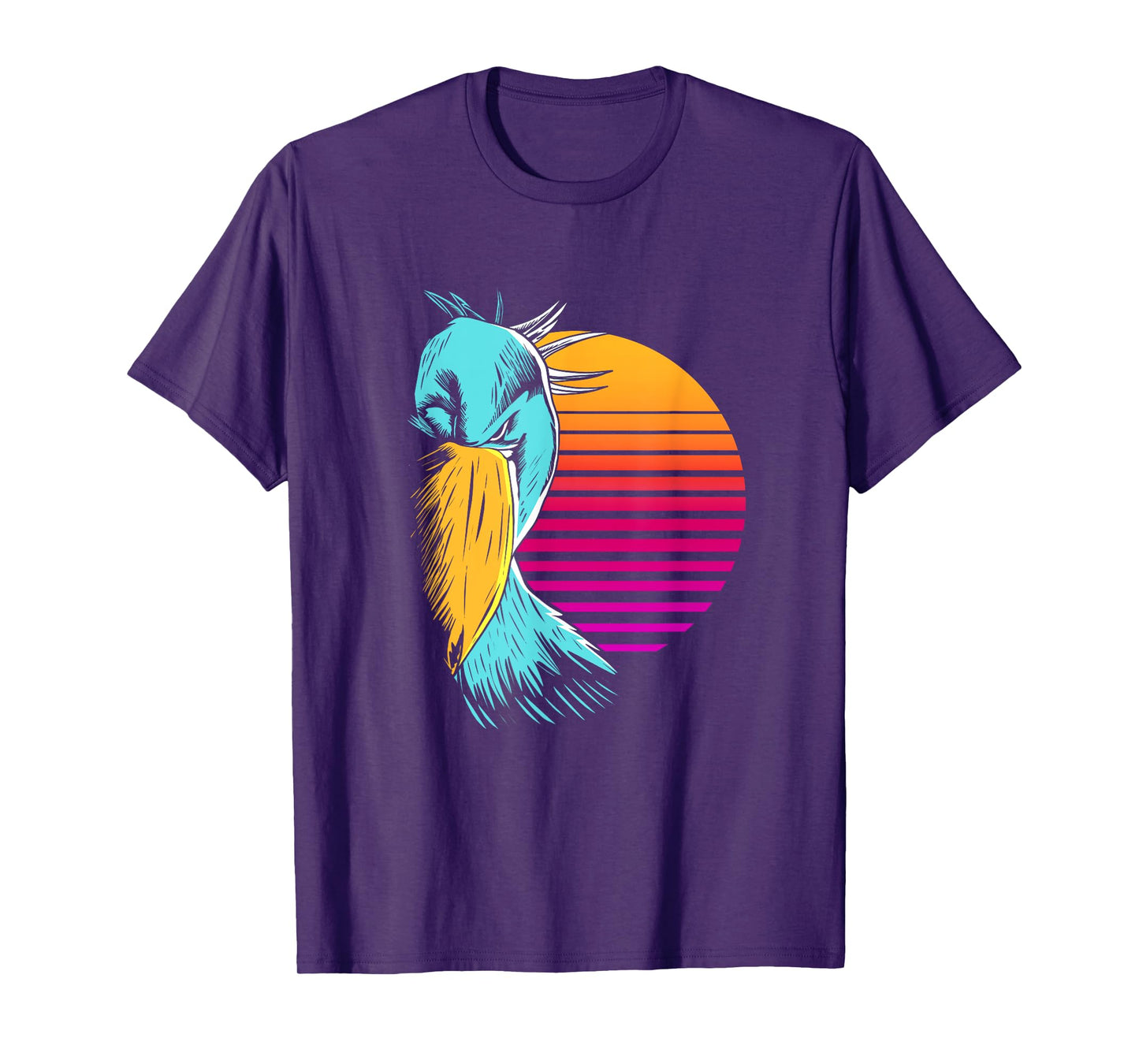 Retro Sunset Shoebill Stork Shoe Bill Bird T-Shirt