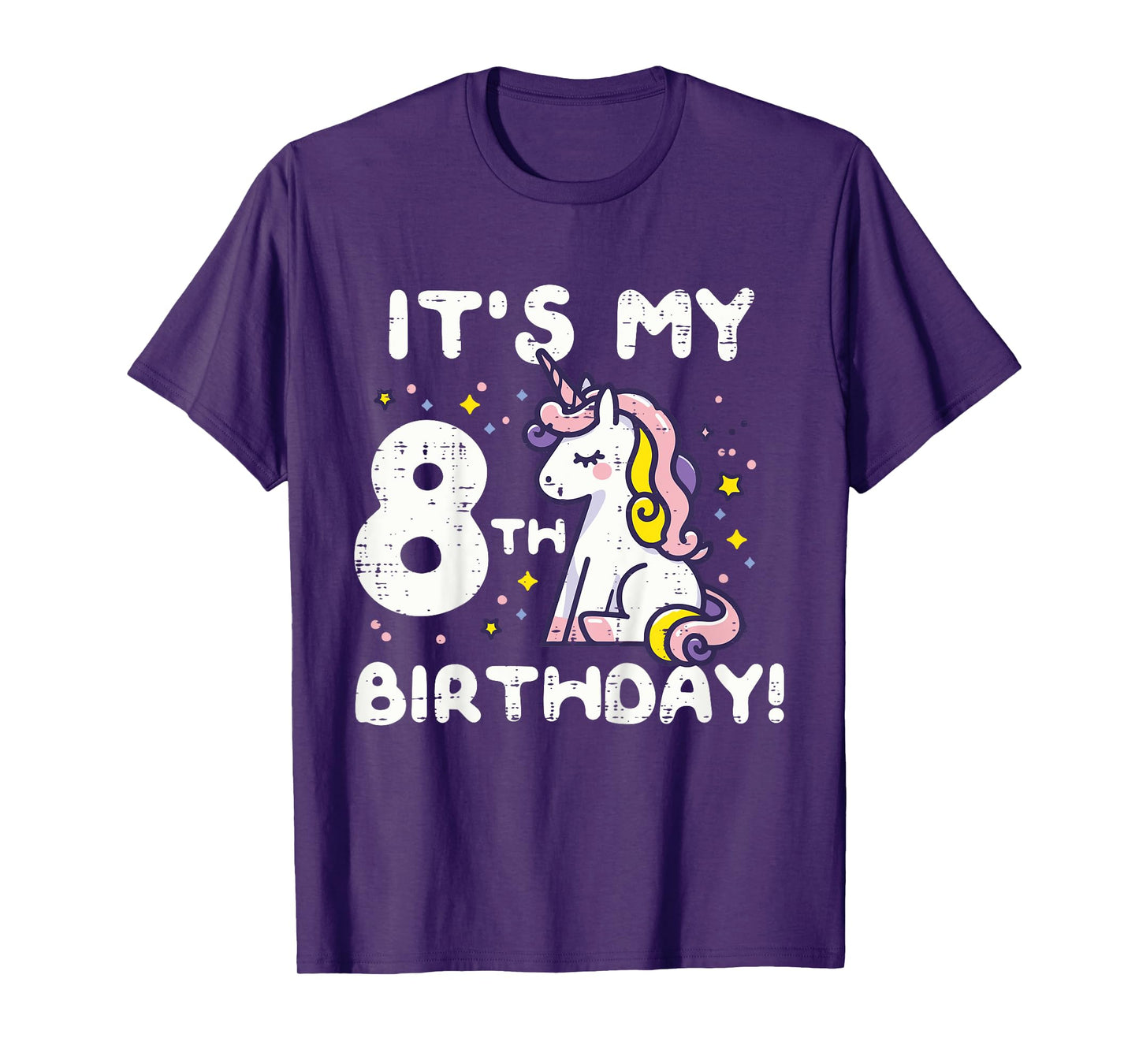 Its My 8th Birthday Unicorn Cute 8 Year Old Bday Girls Kids T-Shirt