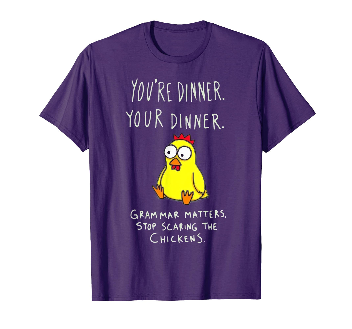 Funny English Grammar Matters Chicken Punctuation Joke T-Shirt
