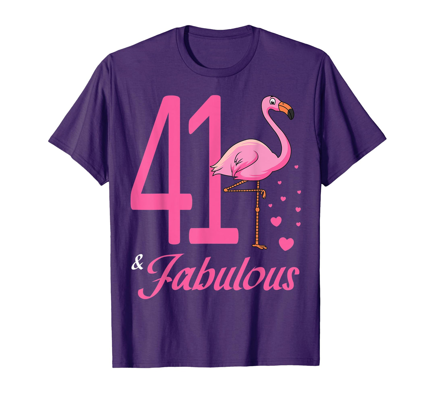41 & Fabulous Flamingo Birthday 41st Party Celebration T-Shirt