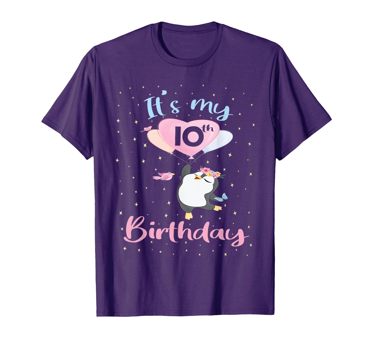 It's My 10th Birthday Penguin Girl 10 Years Old B-day T-Shirt