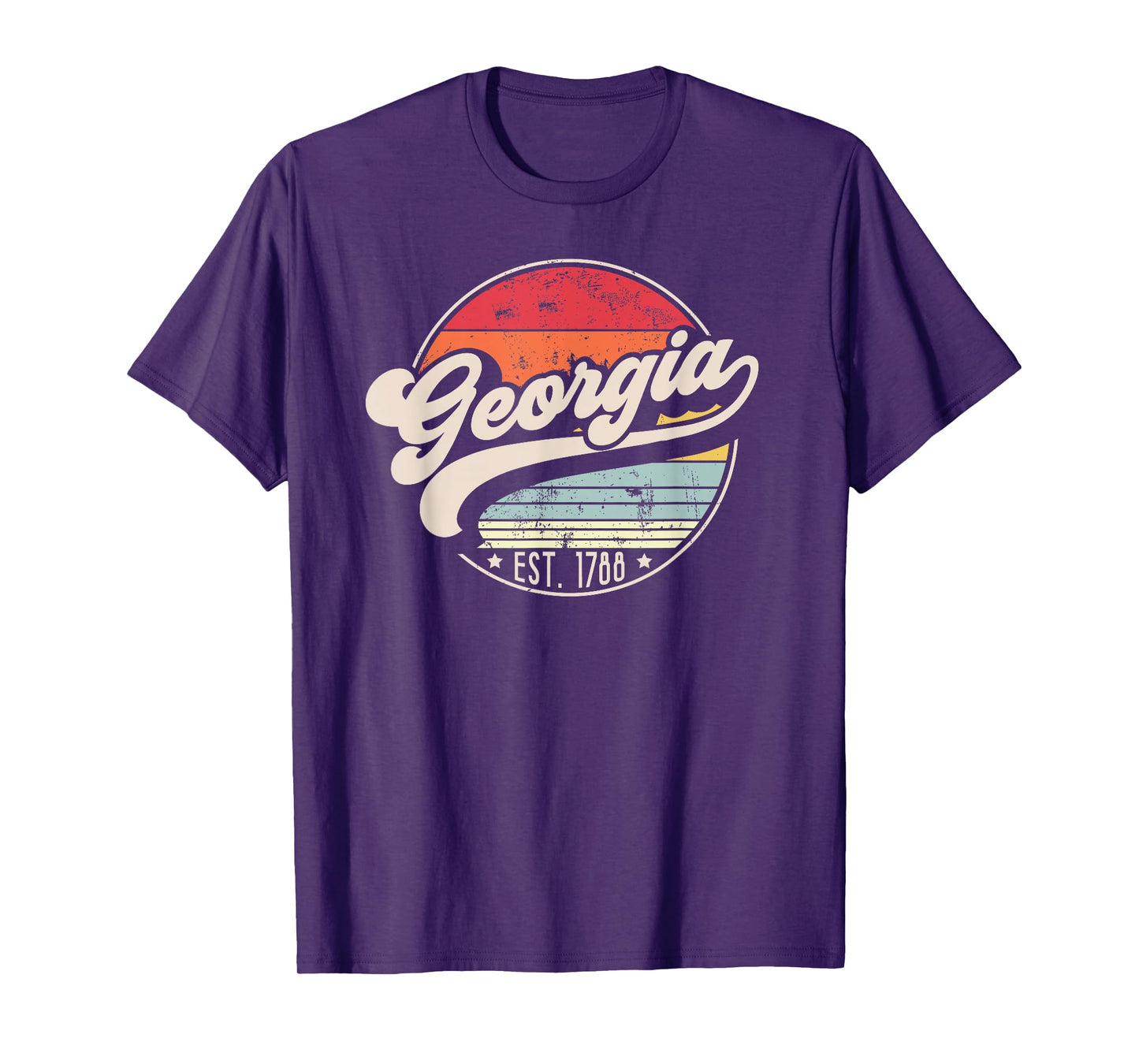 Retro Georgia Home State GA Cool 70s Style Sunset T-Shirt
