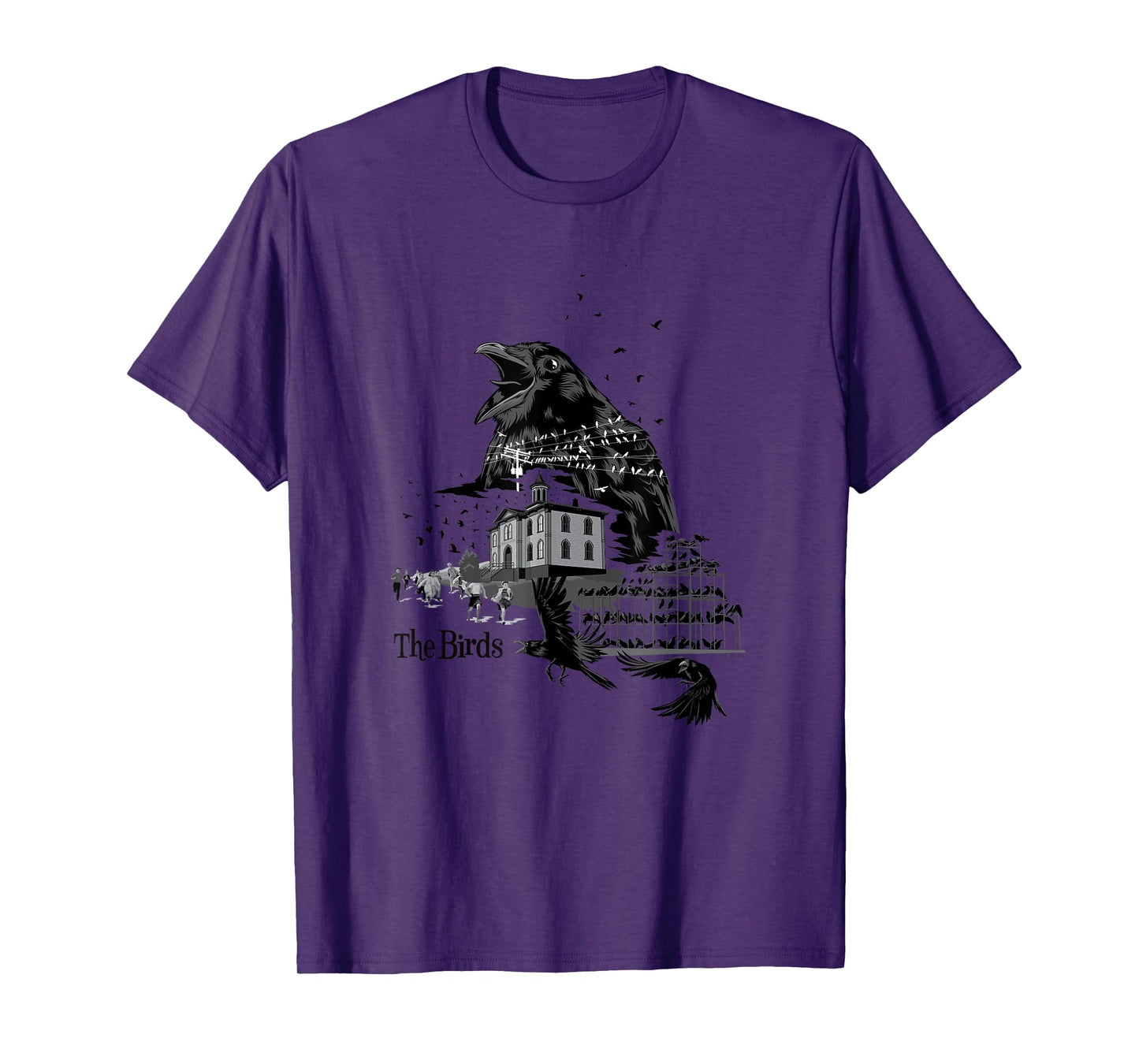 The Birds Alfred Hitchcock Collage T-Shirt