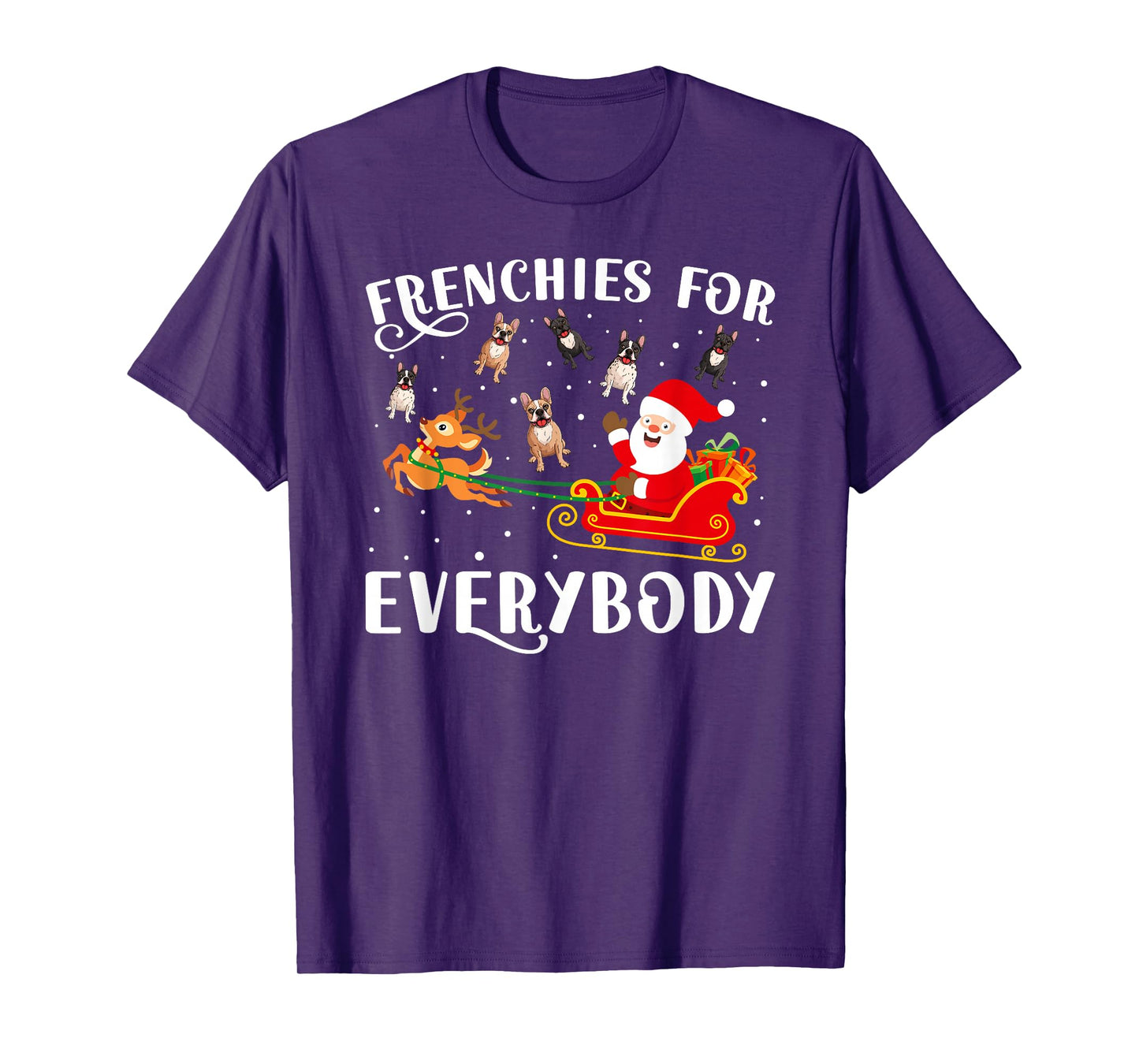 Frenchies For Everybody Christmas French Bulldog Xmas Party T-Shirt