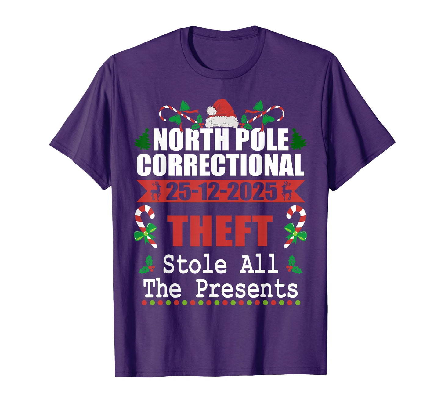 North Pole Correctional Christmas Theft Stole The Presents T-Shirt