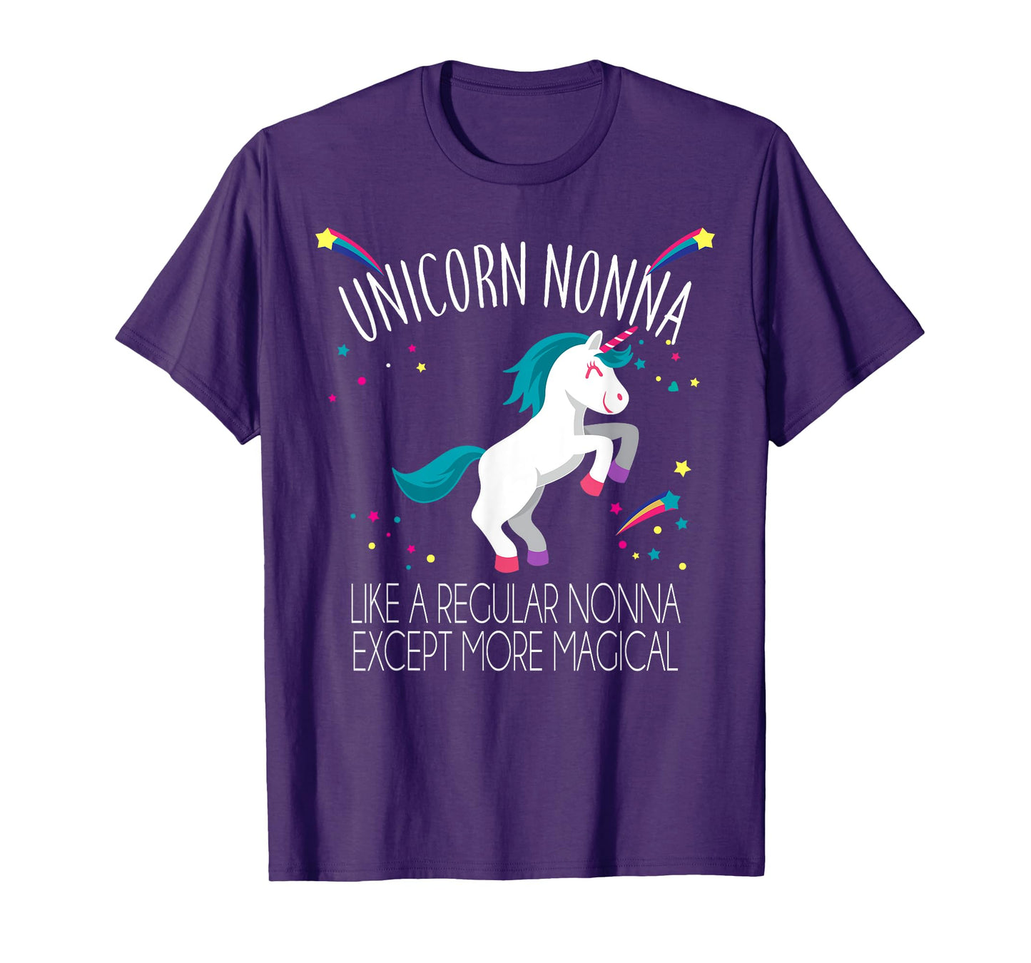 Unicorn Nonna Funny Rainbow T-shirt Stars Friends Gift T-Shirt