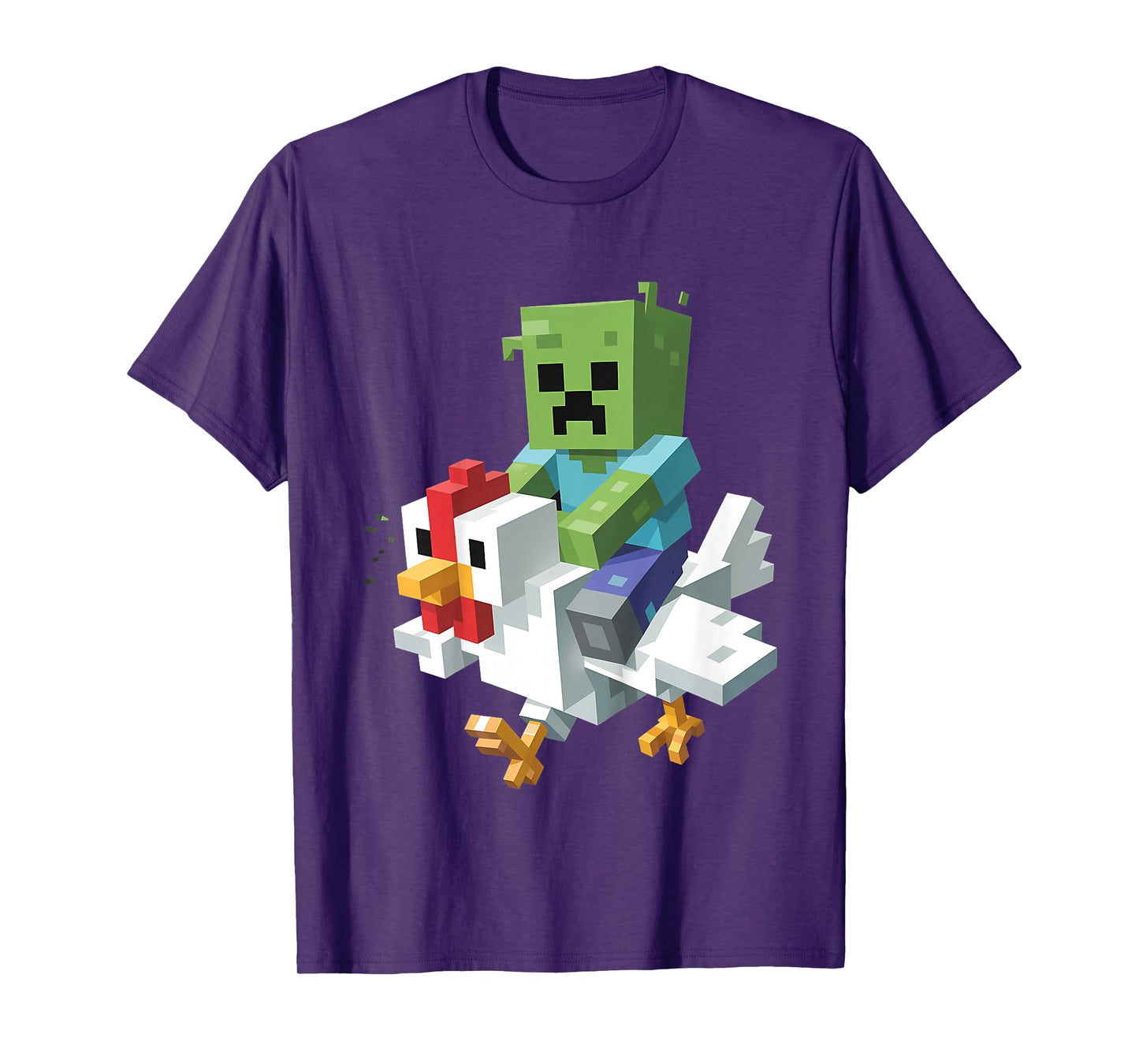 Kids Jock Chicken Shirt Pixel Art Gamer Zombie Boys Kids Tees T-Shirt