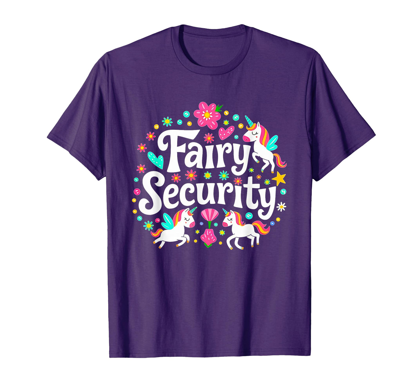 Fairy Security Unicorn Halloween Costume Adult Mom Dad T-Shirt