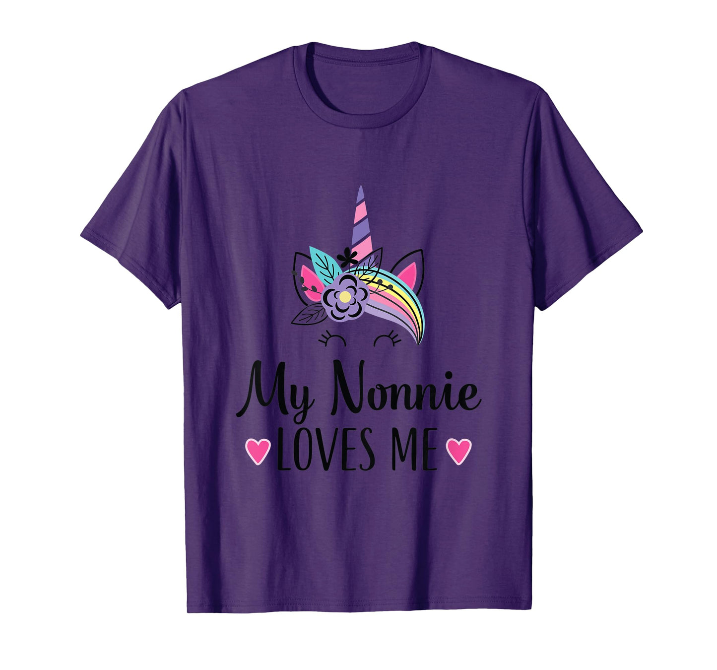 Kids My Nonnie Loves Me Granddaughter Unicorn T-Shirt