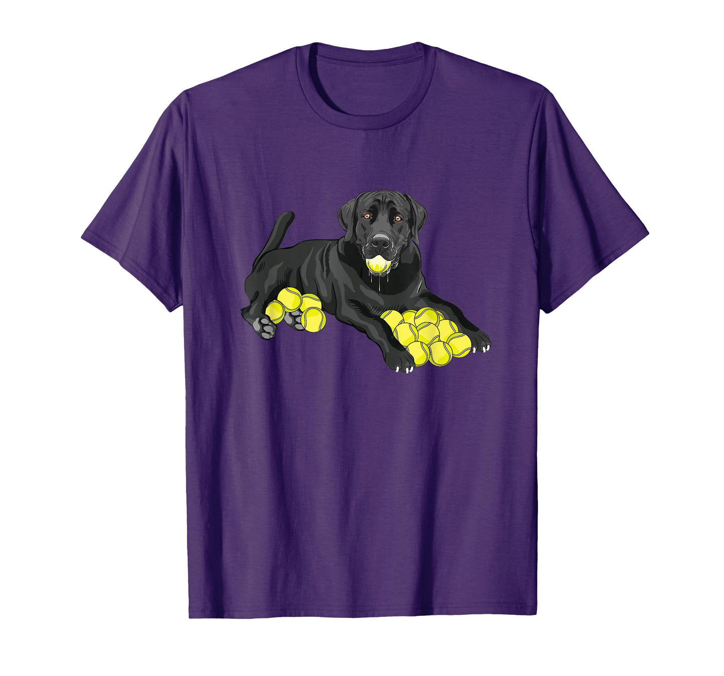 Black Labrador Retriever Tennis Ball Tennis Player Dog Lover T-Shirt