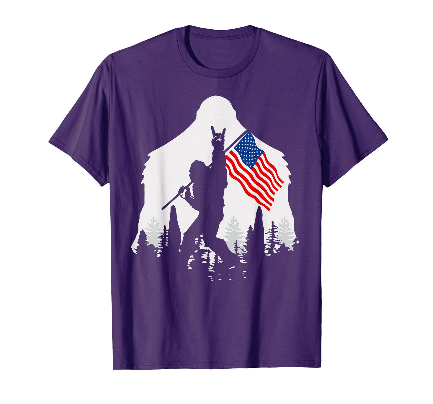 4th of July Shirt Bigfoot Sasquatch USA American Flag T-Shirt