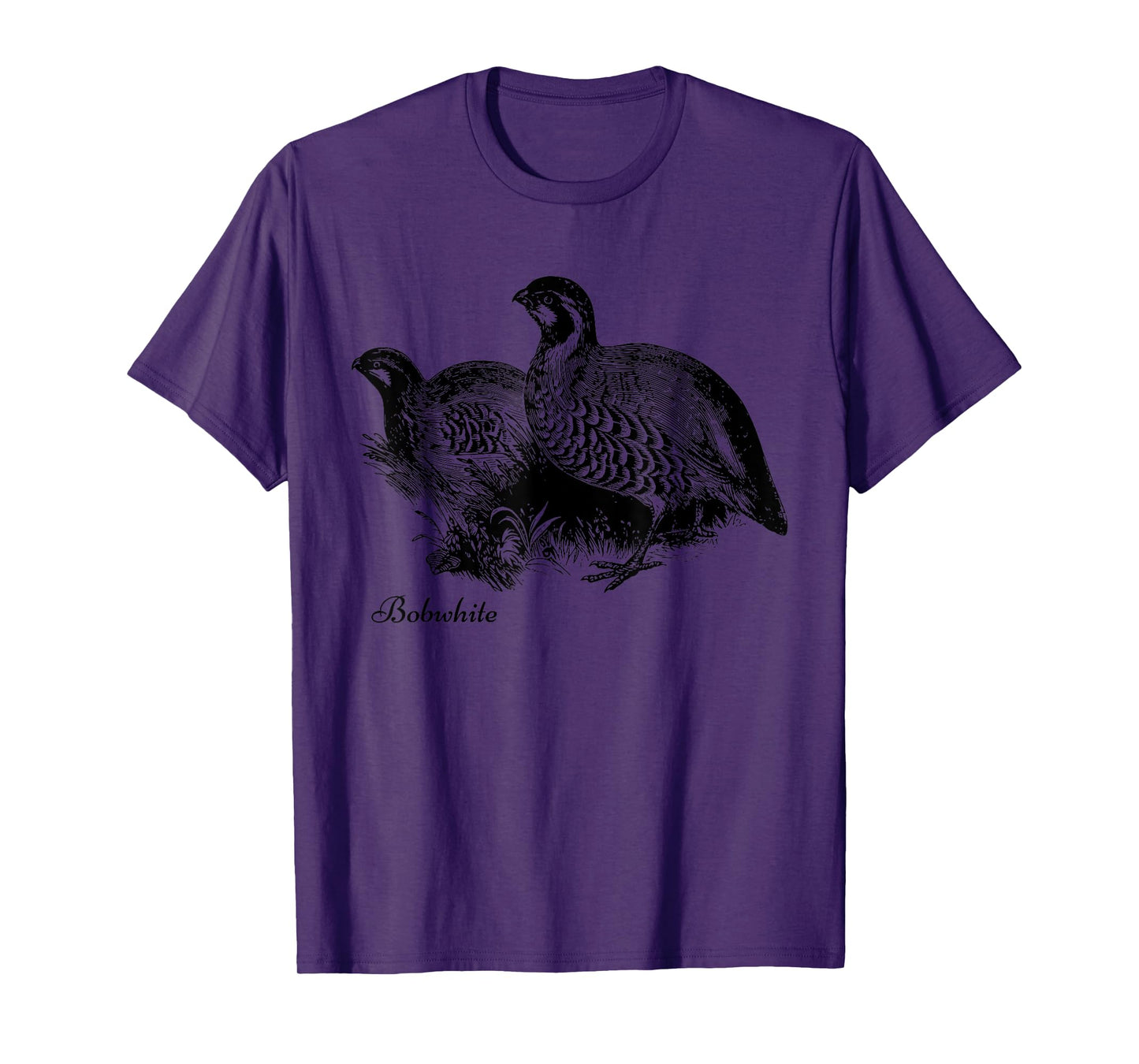 Bird Birder & Birding Apparel Company Bobwhite Northern Bobwhite Quail T-Shirt - Grey, Unisex-Adults, Small, Short Sleeve, Classic Fit, Cotton, Crew Neck, T-Shirt