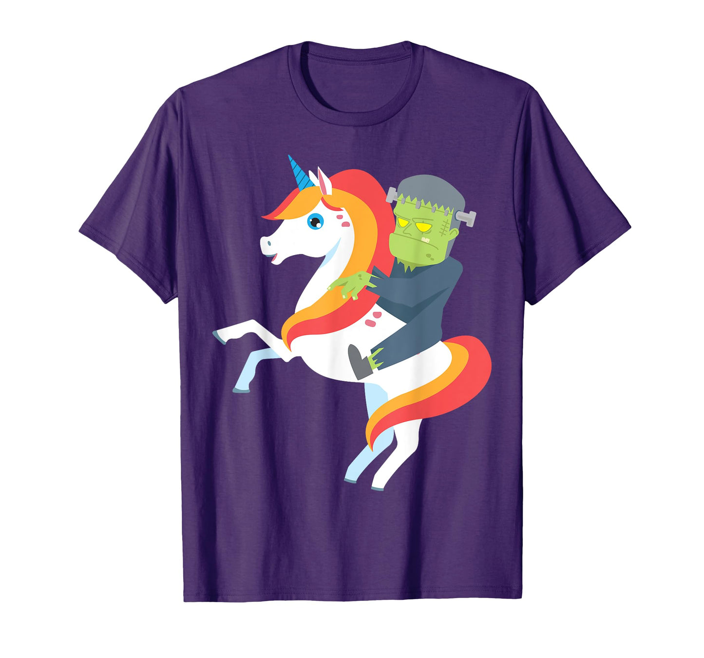 Frankenstein Riding Unicorn Cute Monster Halloween Costume T-Shirt